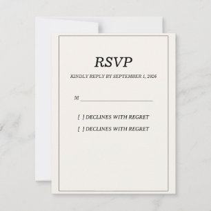 Elegante Hochzeit-Antwortkarte im Stil des alten G RSVP Karte