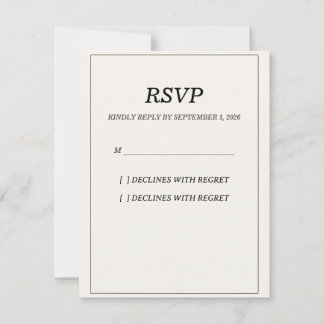 Elegante Hochzeit-Antwortkarte im Stil des alten G RSVP Karte