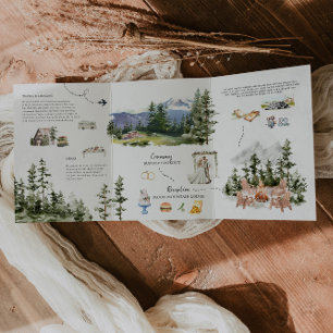 Elegante Hochzeit auf dem Mount Rainier Dreifach Gefaltete Einladung