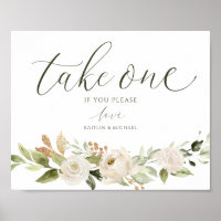 Elegante Hochzeit Bitte nehmen Sie ein Schild Weiß