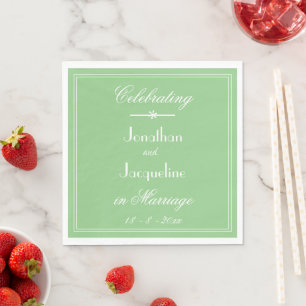 Elegante Hochzeit Chic Soft Mint Grün & Weiß Papie Serviette