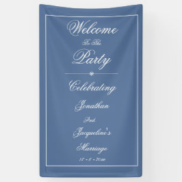 Elegante Hochzeit Custom Chic Dusty Blue Willkomme Banner