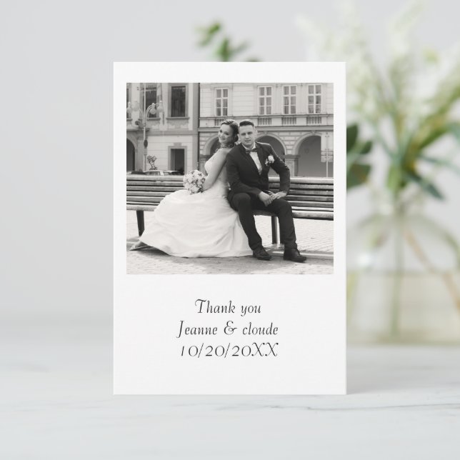 Elegante Hochzeit Danke Karte (Stehend Vorderseite)