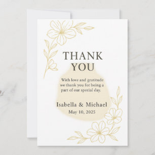 Elegante Hochzeit Danke Karte Flache Dankeskarten