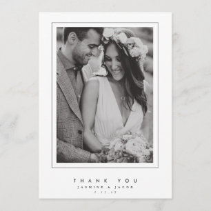 Elegante Hochzeit danken Ihnen Foto-Karte Dankeskarte