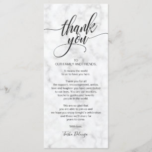 Elegante Hochzeit danken Ihnen Gedeck-Karte Programm