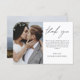 Elegante Hochzeit Dankeschön Foto Einladung