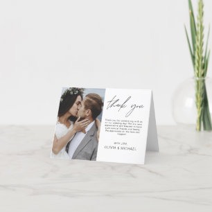 Elegante Hochzeit Dankeschön Foto Einladung