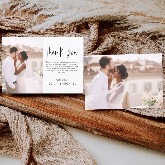 Elegante Hochzeit Dankeschön Foto Einladung (Von Creator hochgeladen)