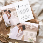 Elegante Hochzeit Dankeschön Foto Einladung<br><div class="desc">Minimalistische Hochzeit Dankeschön Karten,  die ein Foto auf der Vorder- und Rückseite haben. Die Dankeschön-Karten enthalten eine moderne,  handgeschriebene,  kursive Schriftzeichen-Typografie,  die elegant,  einfach und modern nach Ihrer Hochzeitsfeier zu benutzen sind.</div>