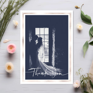 Elegante Hochzeit Dankeschön Fotokarte Einladung