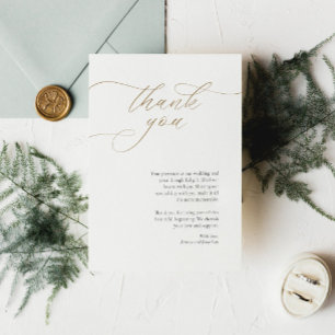 Elegante Hochzeit Dankeschön-Karte mit Kalligrafie Einladung
