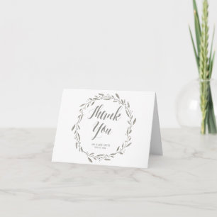 Elegante Hochzeit Dankeschön Note Card Grauer Kran Dankeskarte