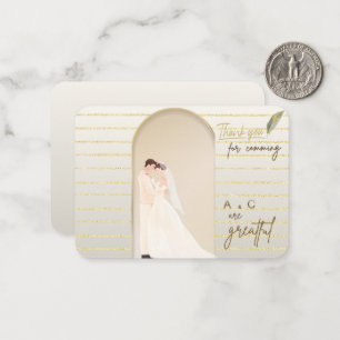 Elegante Hochzeit Dankeskarten Editierbare Braut Mitteilungskarte