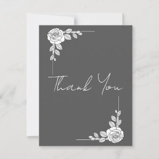 Elegante Hochzeit Dankeskarten | Klassische Schrif Dankeskarte