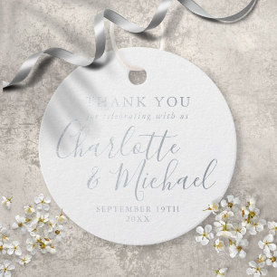 Elegante Hochzeit Danksagung Geschenkanhänger