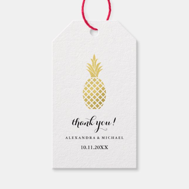 Elegante Hochzeit der Ananas Geschenkanhänger (Vorderseite)