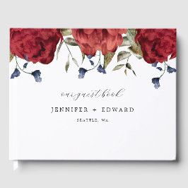 Elegante Hochzeit der Blume Burgund Gästebuch