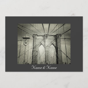 Elegante Hochzeit der Brooklyn-Brücken-NYC laden Einladung