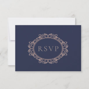 Elegante Hochzeit der klassischen Hochzeitsnacht m RSVP Karte