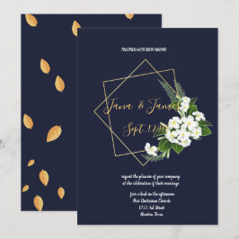 Elegante Hochzeit der klassischen Marine Geometris Einladung