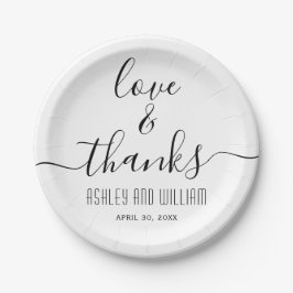 Elegante Hochzeit der kursiven Skripte Pappteller