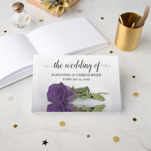 Elegante Hochzeit der Lila Amethyst-Rose Gästebuch