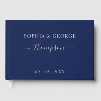 Elegante Hochzeit der modernen Marine Gästebuch