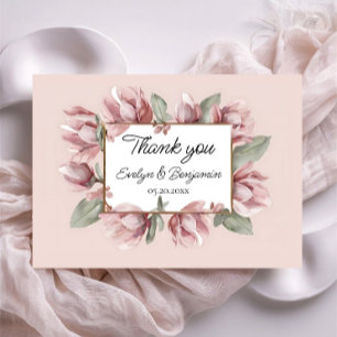 Elegante Hochzeit der Rose Dusty Dankeskarte