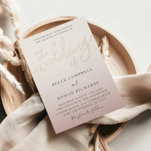 Elegante Hochzeit der Rose-Gold-Kalligraphie