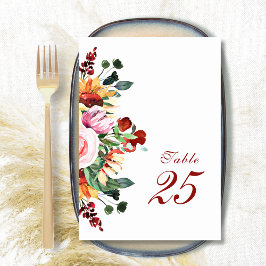 Elegante Hochzeit der Rustikalen Wasserfarbe Tischnummer