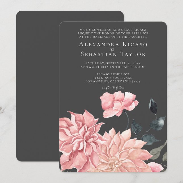 Elegante Hochzeit der Wasserfarben (Vorne/Hinten)