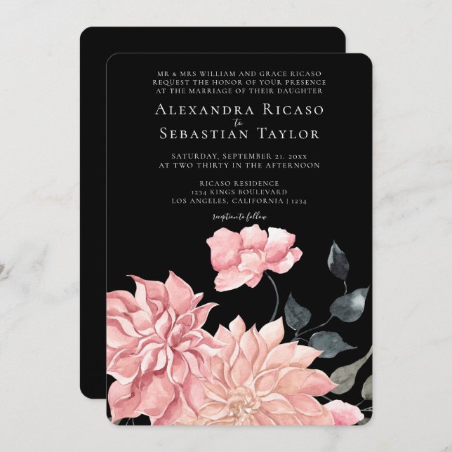 Elegante Hochzeit der Wasserfarben (Vorne/Hinten)