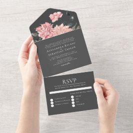 Elegante Hochzeit der Wasserfarben All In One Einladung