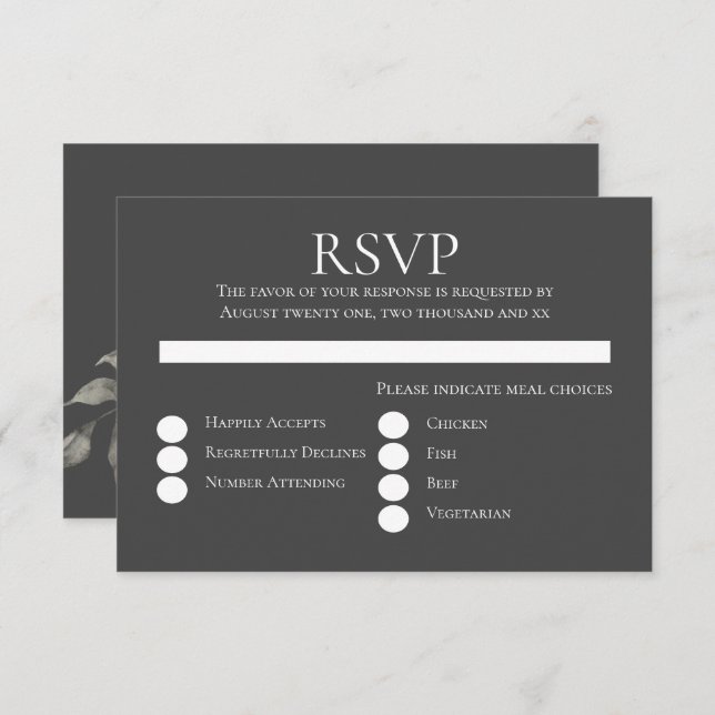 Elegante Hochzeit der Wasserfarben Einladung (Vorne/Hinten)