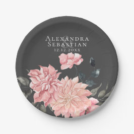 Elegante Hochzeit der Wasserfarben Pappteller