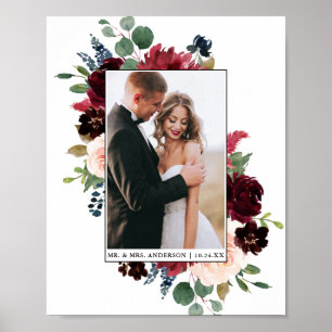 Elegante Hochzeit der Wasserfarben Poster
