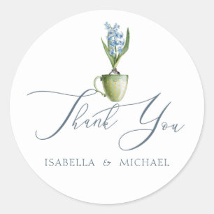 Elegante Hochzeit der Wasserfarben Runder Aufkleber