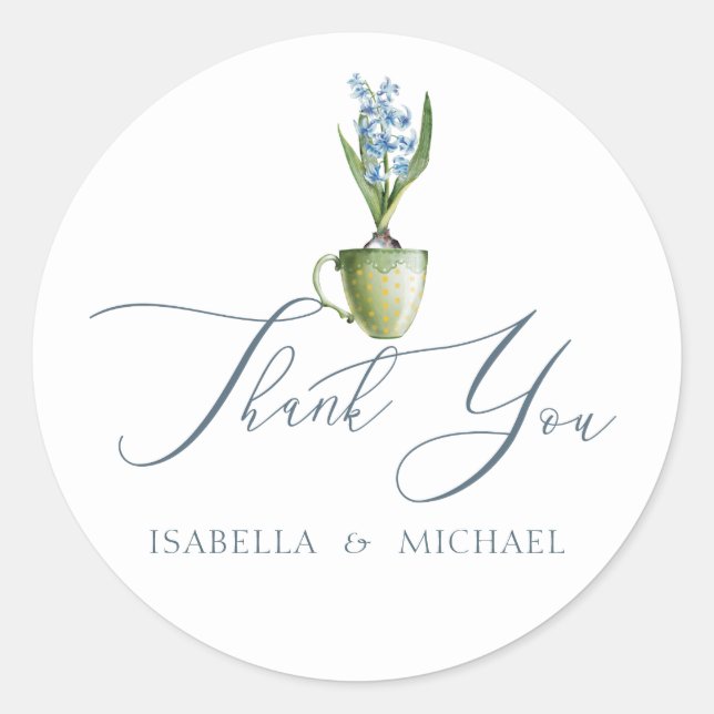 Elegante Hochzeit der Wasserfarben Runder Aufkleber (Vorderseite)