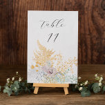 Elegante Hochzeit der Wasserfarbenkalligraphie Tischnummer<br><div class="desc">Maßgeschneiderte Hochzeitskarten mit einer eleganten botanischen Aquarellmalerei und Tisch sowie Tischnummer in zarter Kalligraphie-Schrift. Dieses Dekor ist Teil einer Hochzeitssuite,  die Einladungen beinhaltet,  Terminkarten,  Dekorationsgegenstände für Hochzeiten und vieles mehr. Karo die ganze Kollektion in meinem Laden raus.</div>