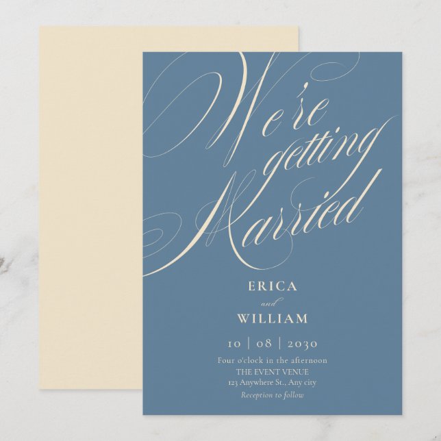 Elegante Hochzeit Einladung (Vorne/Hinten)