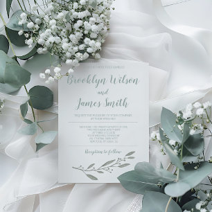 Elegante Hochzeit Einladung florale Seite Grün