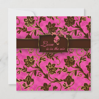 Elegante Hochzeit Einladung Gold Floral Pink Brown
