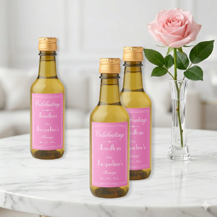 Elegante Hochzeit feiern Rosa & Weiße Mini Weinetikett