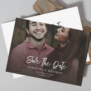 Elegante Hochzeit Foto Save-the-Date-Handschrift Save The Date