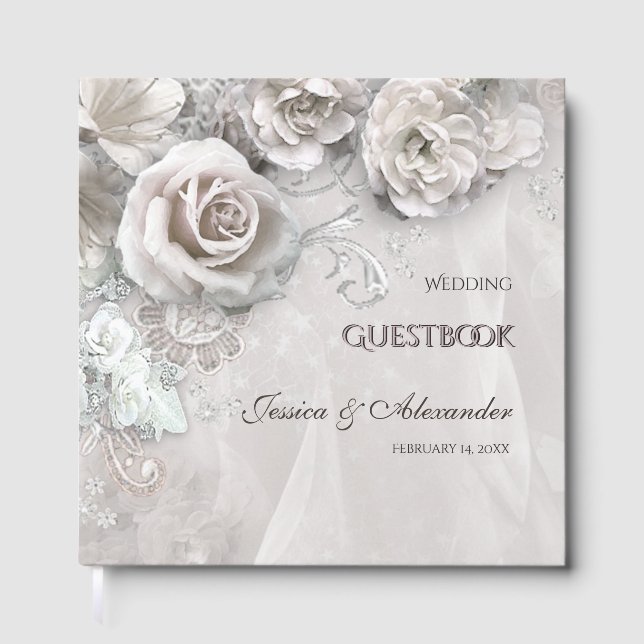Elegante Hochzeit Gästebuch (Vorderseite)