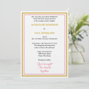 Elegante Hochzeit geometrisch Pink Gold Einladung