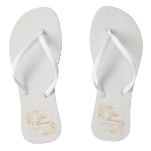 Elegante Hochzeit Gerade Verheiratet Flip Flops