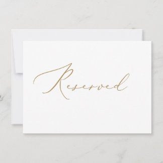 Elegante Hochzeit Gold Reservierte Karte