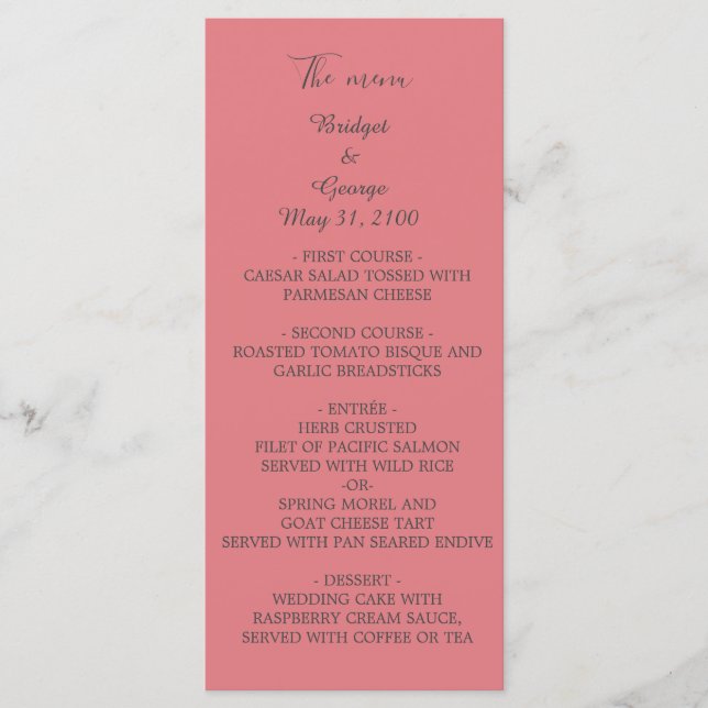 elegante Hochzeit im Aprikosenstil Programm (Vorderseite)